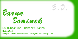 barna dominek business card